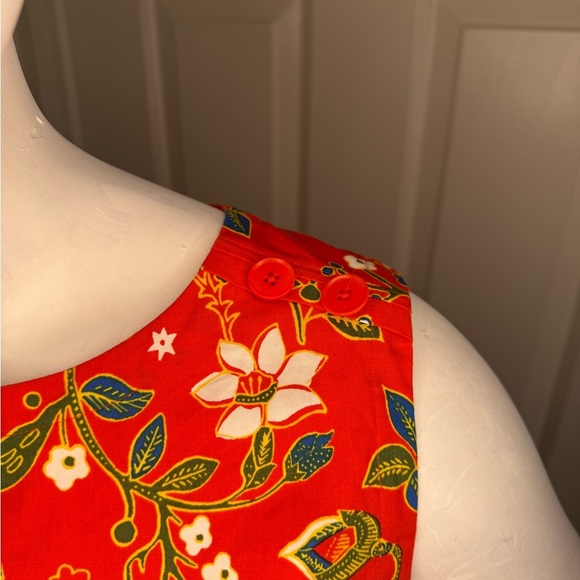 Tory Burch Red and Yellow Boxy Floral Tank Top - Picture 9 of 14